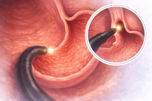 Gastroskopija 1 Gastroskopija je endoskopska metoda kojom se detaljno pregleda želudac, jednjak i početni deo tankog creva (duodenum) optičkim, savitljivim instrumentom koji se zove endoskop (gastroskop). Gastroskop je instrument kojeg čini vrlo savitljiva, tanka i glatka cev debljine 6-8 mm, sa svetlom na vrhu.