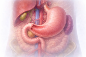 Želudac 1 eludac je središnji organ gastrointestilnog trakta, smešten u gornjem levom uglu abdomena. Sa gornje strane je povezan sa jednjakom, a sa donje sa dvanaestopalačnim crevom. Želudac je mišićni organ u kome se ostvaruje varenje hrane uz pomoć enzima koji se u njemu nalaze. Na prednjem delu želuca se nalazi egzofagealni sfinkter, mišić koji onemogućava vraćanje hrane u jednjak, a na zadnjem kraju se nalazi pilorični sfinkter koji reguliše prolaz hrane dalje u creva.